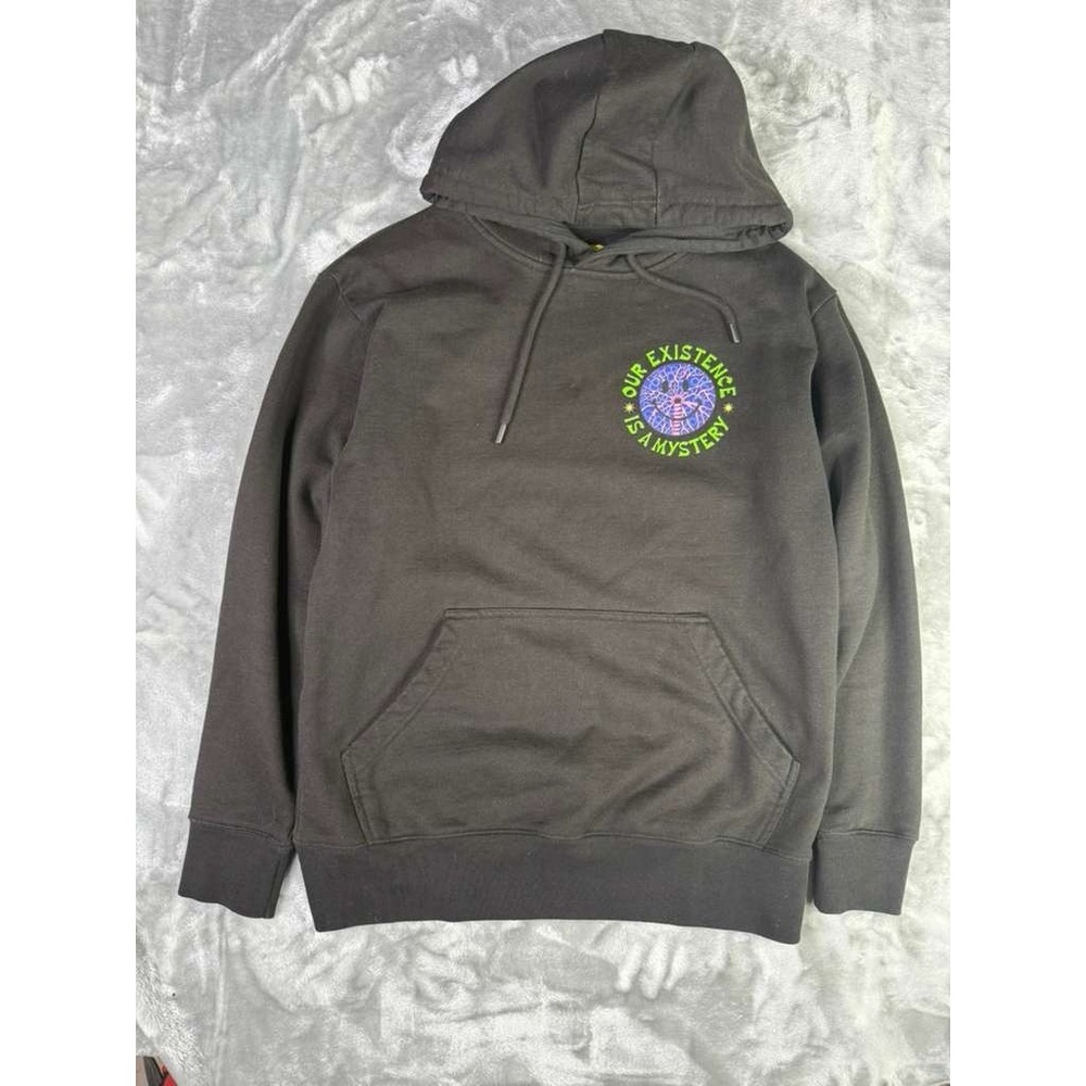 Chinatown Market Smiley Hoodie Our Existence Is A Mystery Black Hoodie Mens Sz M